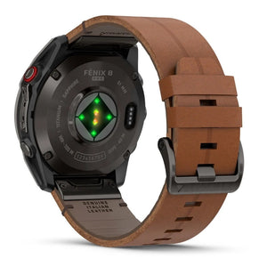 Garmin fēnix® 8 PRO 51 mm AMOLED Sapphire 010-03199-40 – Titanio DLC Carbon Grey + Pelle Chestnut-2b Gioielli
