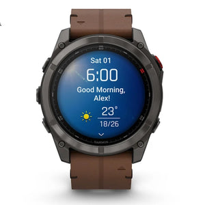 Garmin fēnix® 8 PRO 51 mm AMOLED Sapphire 010-03199-40 – Titanio DLC Carbon Grey + Pelle Chestnut-2b Gioielli