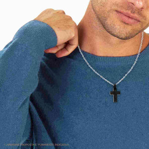 Collana uomo in acciaio croce-2b Gioielli