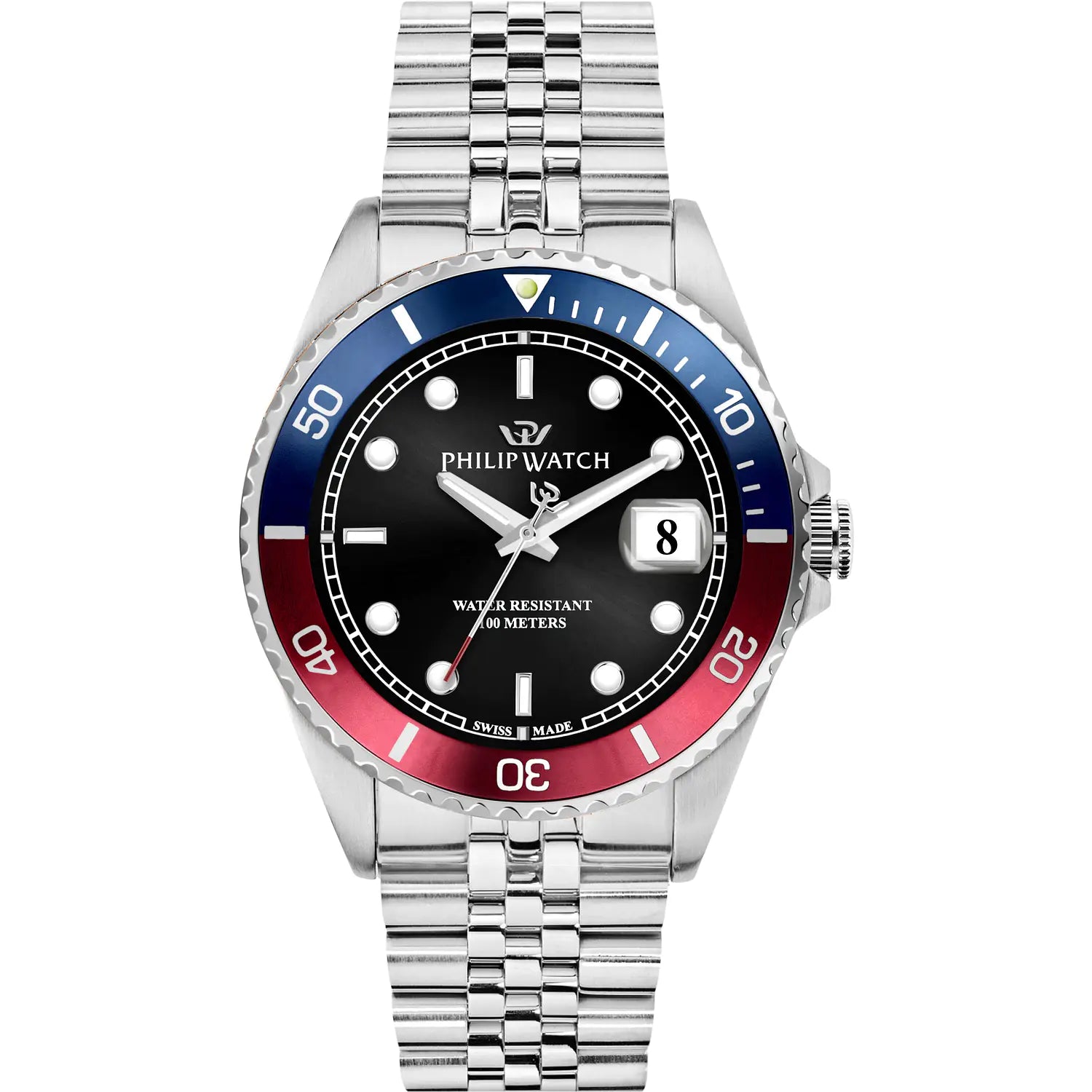 Orologio Philip Watch Caribe Sport R8253597088 uomo lunetta blu rossa-2b Gioielli
