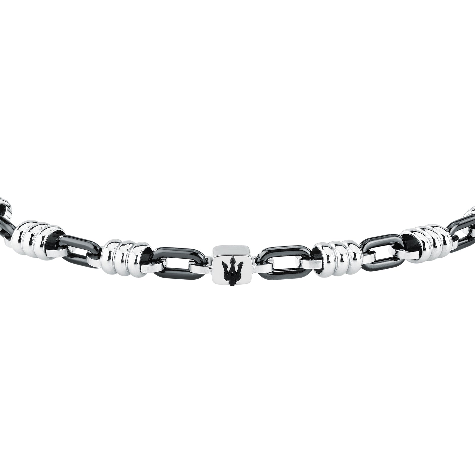 Bracciale Maserati Ceramic JM426ATZ92 uomo in ceramica nera e acciaio argentato-2b Gioielli
