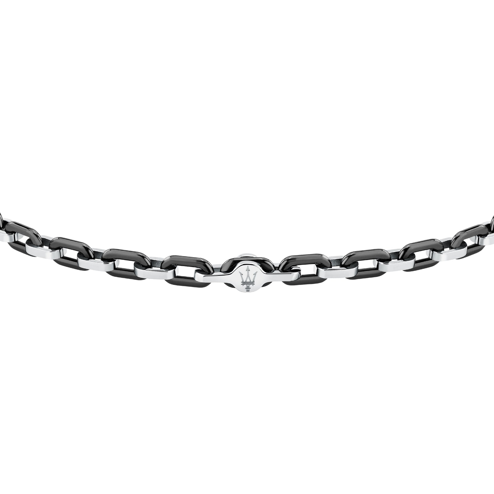 Bracciale Maserati Ceramic JM226ATZ77 uomo catena nera e argento-2b Gioielli