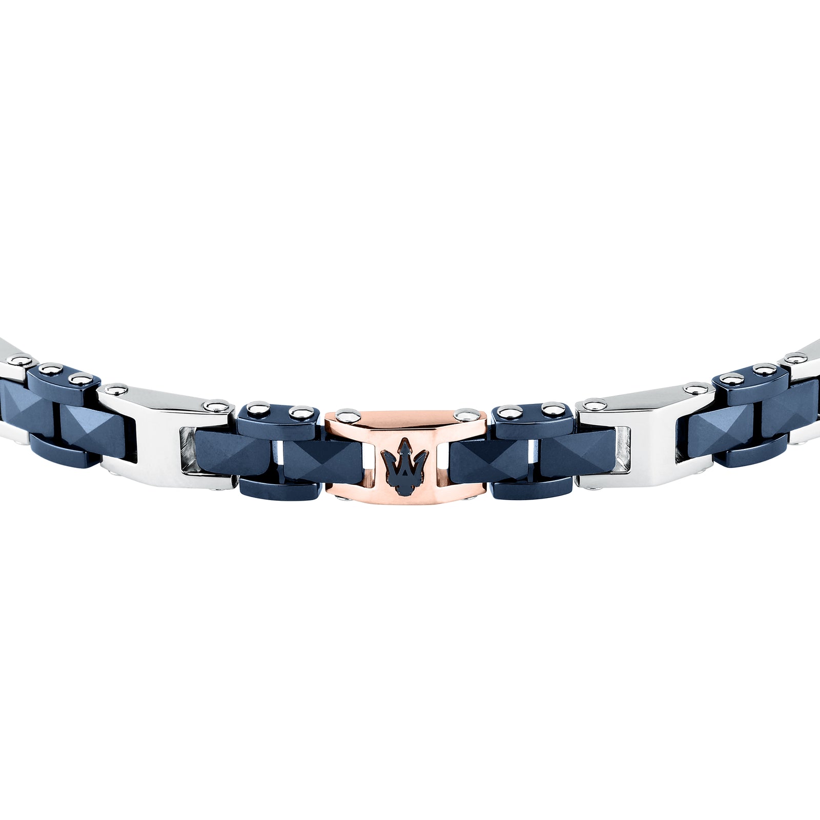 Bracciale Maserati Ceramic JM426ATZ97 uomo in ceramica blu e dettagli oro rosa-2b Gioielli