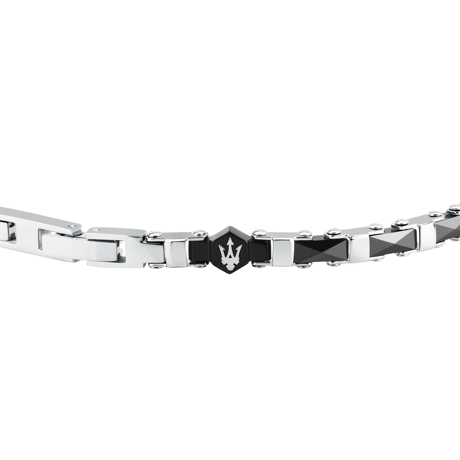 Bracciale Maserati Ceramic JM226ATZ83 uomo nero e acciaio-2b Gioielli