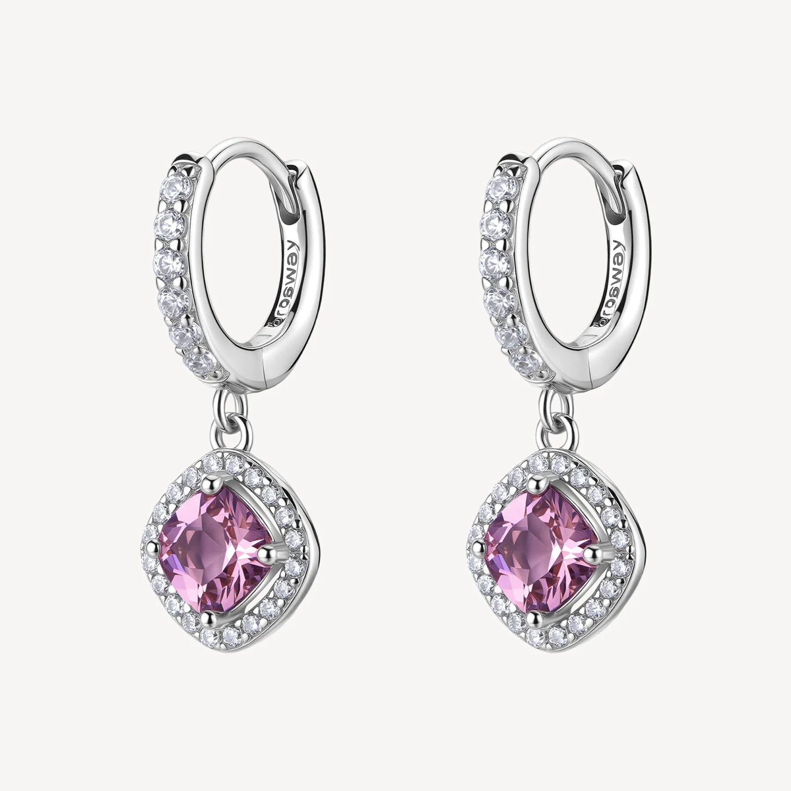 Orecchini Brosway Fancy FTP15, cerchi in argento con pendenti rosa vintage e cubic zirconia