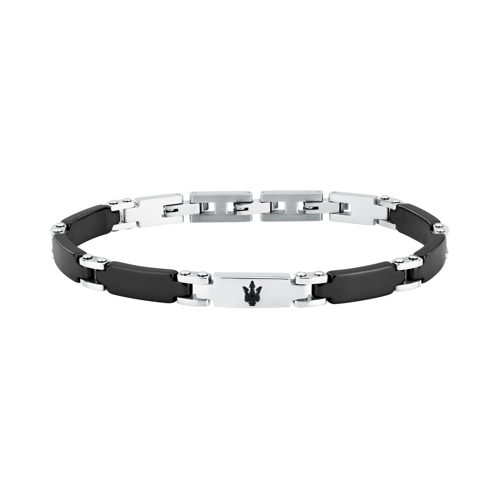 Bracciale Maserati Ceramic JM426ATZ100 uomo nero e argento-2b Gioielli