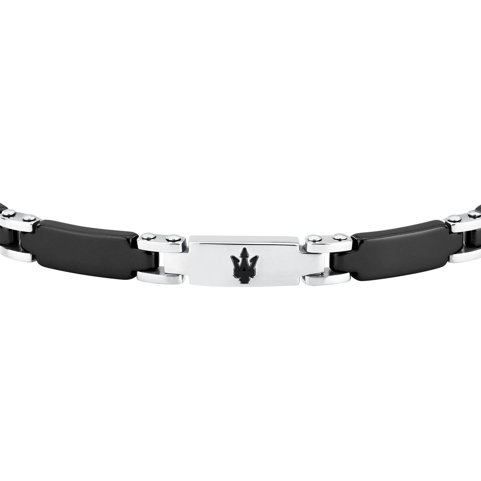 Bracciale Maserati Ceramic JM426ATZ100 uomo nero e argento-2b Gioielli
