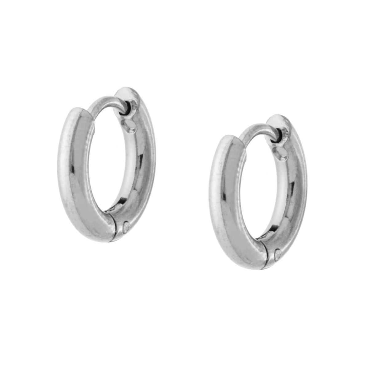 Orecchini in acciaio cerchio 13 mm-2b Gioielli