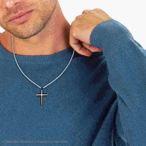 Collana uomo in acciaio croce-2b Gioielli