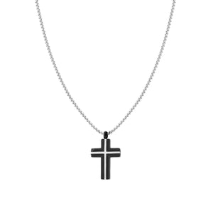 Collana uomo in acciaio croce-2b Gioielli