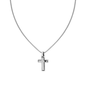 Collana uomo in acciaio croce-2b Gioielli
