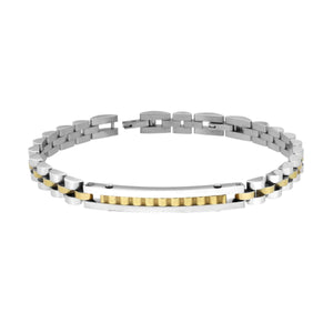 Bracciale uomo in acciaio con piastrina-2b Gioielli