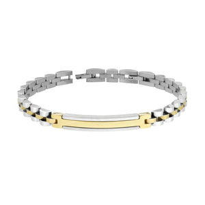 Bracciale uomo in acciaio con piastrina-2b Gioielli