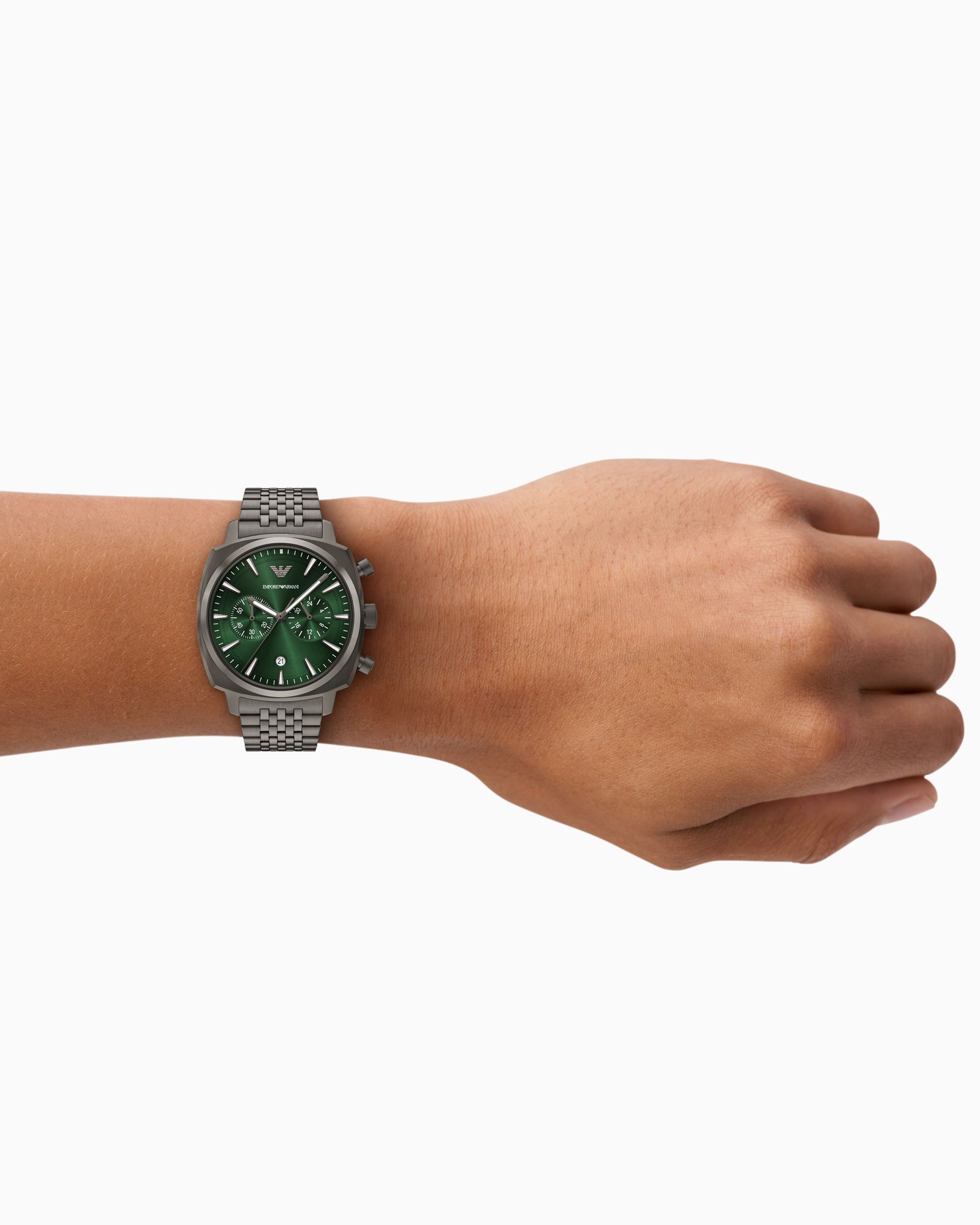 Cronografo Emporio Armani AR11689 uomo 40 mm verde canna di fucile-2b Gioielli