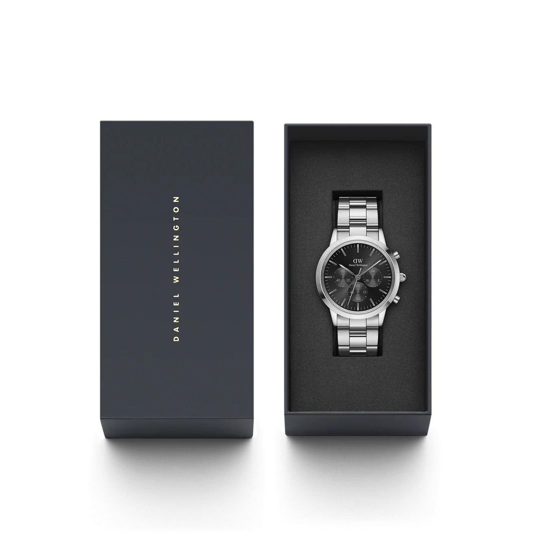 Orologio DW Iconic Link Onyx DW00100645 cronografo uomo 42 mm-2b Gioielli