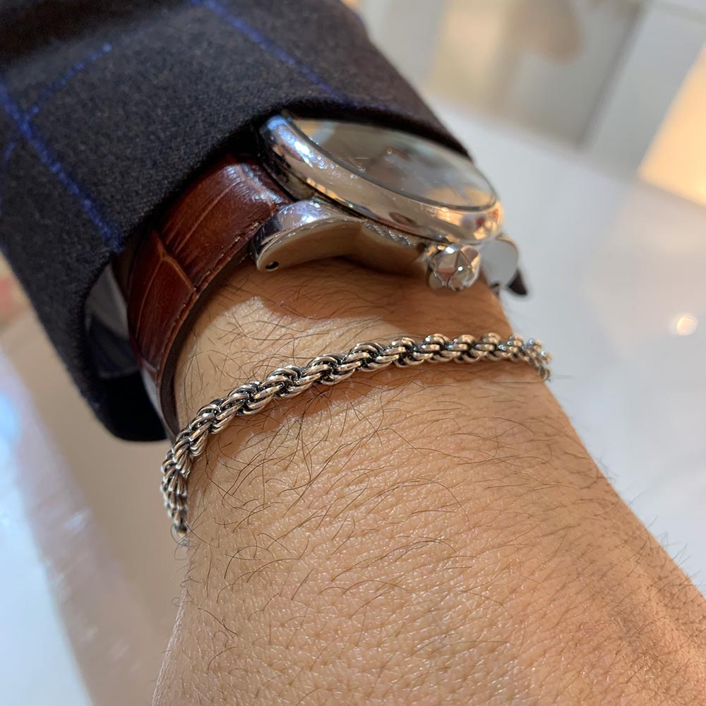 Bracciale Alessandro Magrino Iconic Torchon argento uomo G3496-2b Gioielli