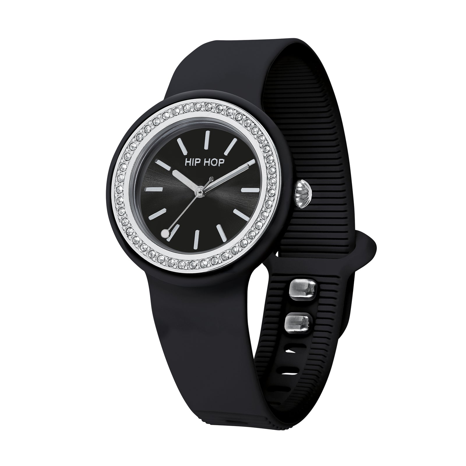 Orologio Hip Hop Hero.Dot Bezel HWU1305 donna 34 mm nero-2b Gioielli