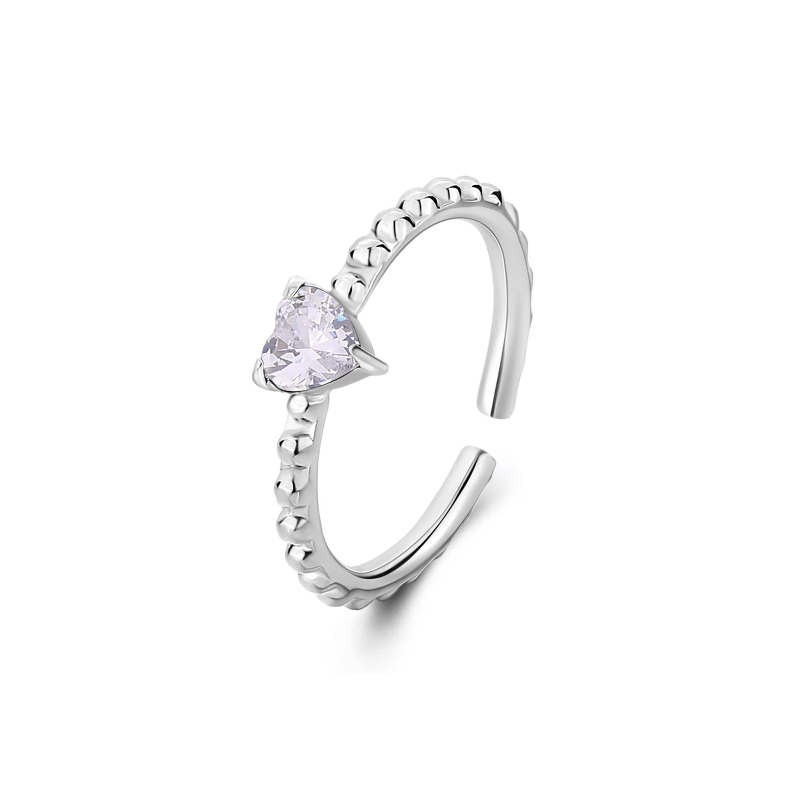 Anello S’Agapõ Dazzly SDZ124 cuore con zirconia bianca – misura universale-2b Gioielli