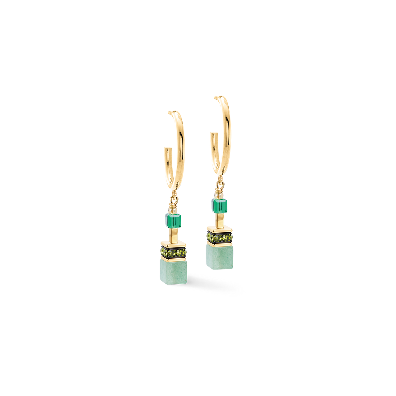 Orecchini Coeur de Lion GeoCUBE Precious Statement Emerald Garden 3039210516, immagine principale