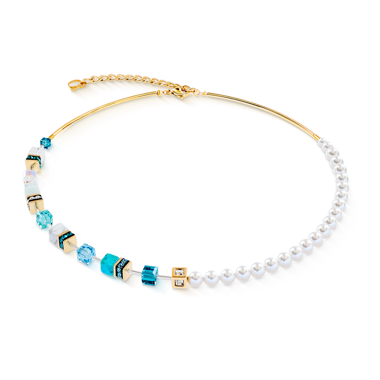 Collana Coeur de Lion GeoCUBE Precious Fusion Pearls turchese 5086100616-2b Gioielli