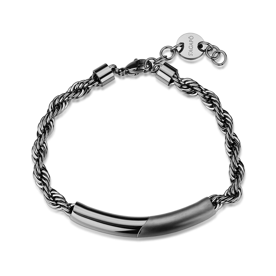 Bracciale S'Agapõ Bound SBD12 uomo rutenio-2b Gioielli