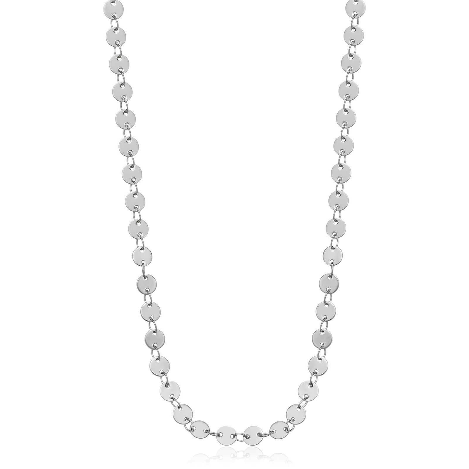 Collana S’Agapõ Chunky SHK80 argentata a dischetti-2b Gioielli