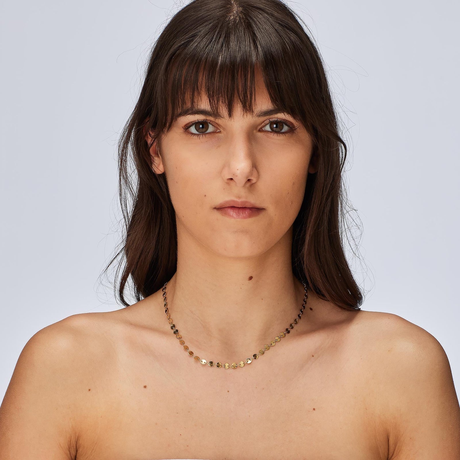 Collana S’Agapõ Chunky SHK84 dorata a dischetti-2b Gioielli