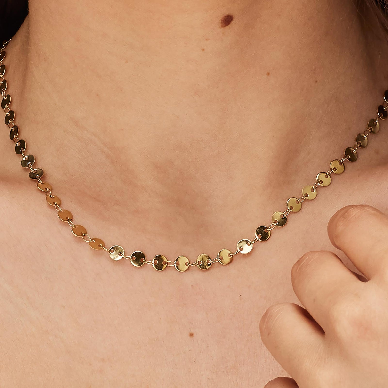 Collana S’Agapõ Chunky SHK84 dorata a dischetti — foto 3