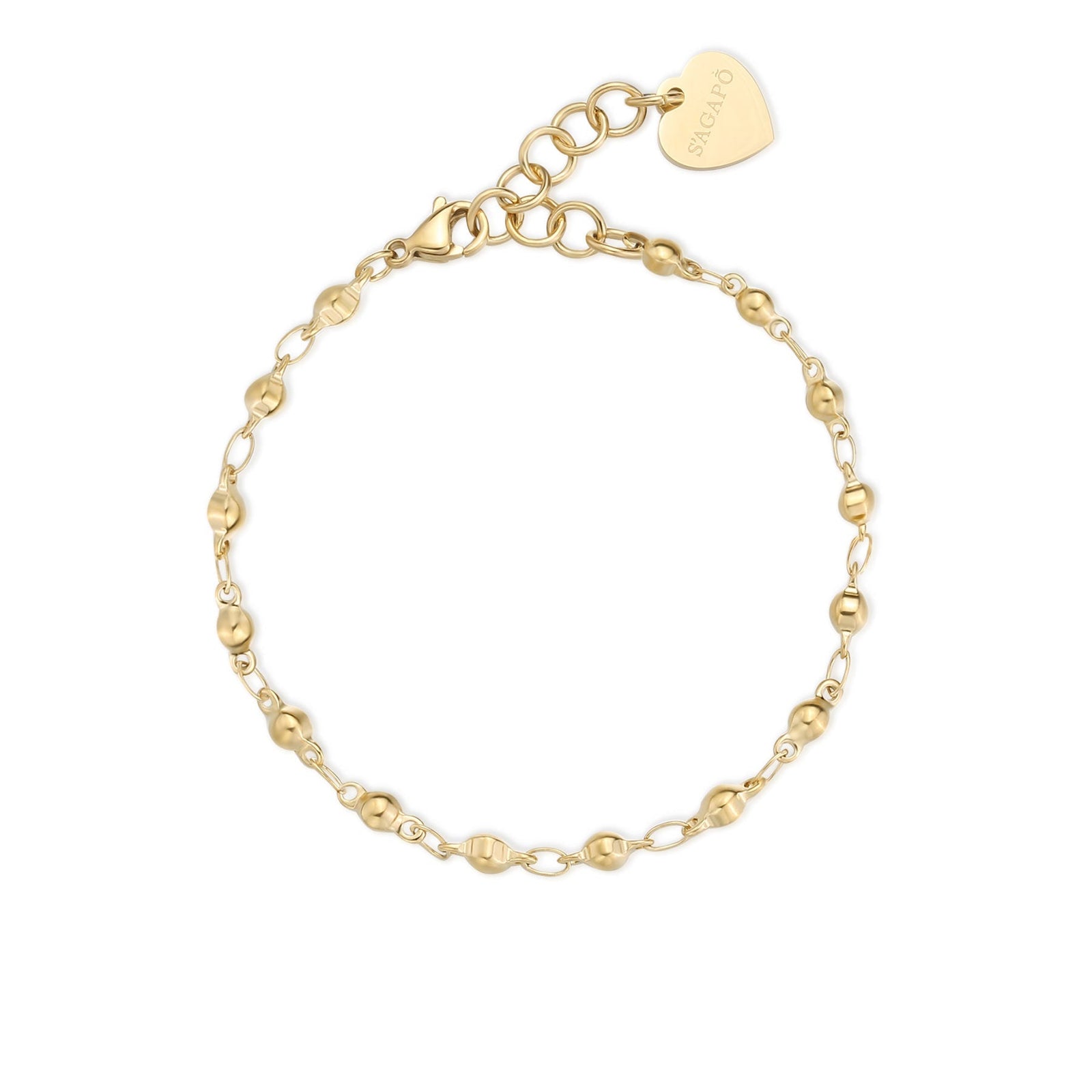 Bracciale S’Agapõ Chunky SHK98 dorato a pallini-2b Gioielli