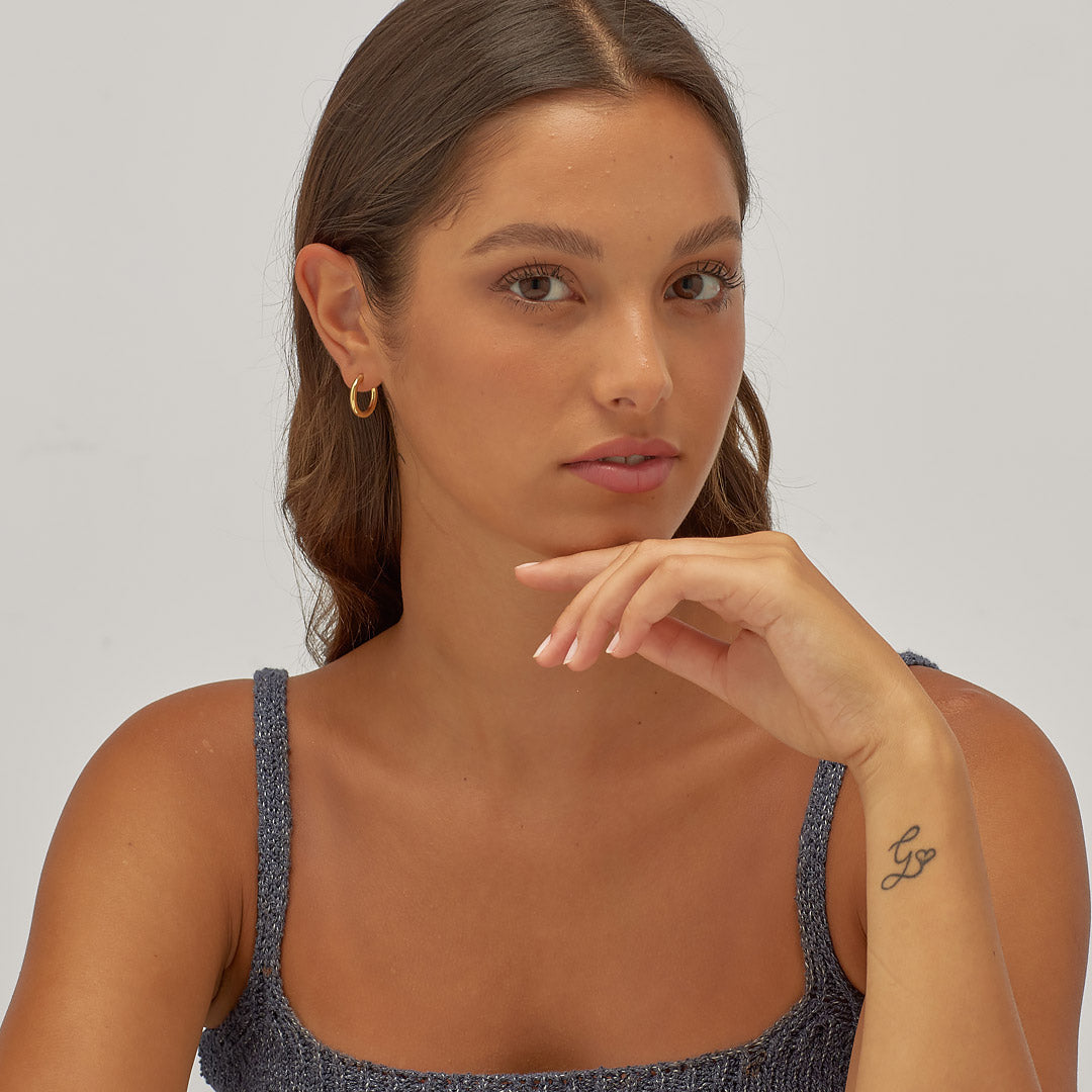 Orecchini S'Agapõ Chunky SHK70 cerchietti dorati-2b Gioielli