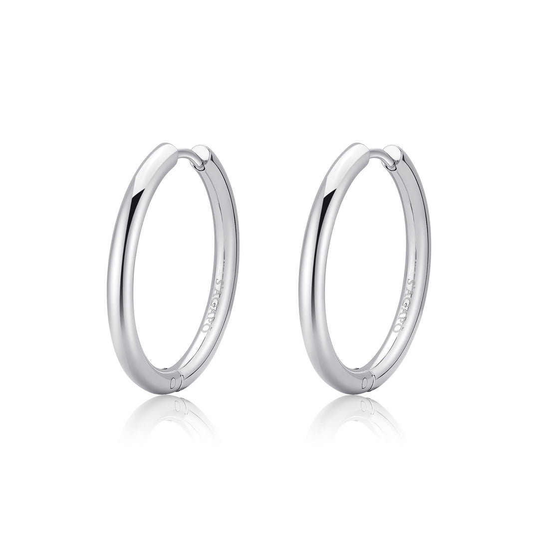 Orecchini S'Agapõ Chunky SHK71 cerchi in acciaio-2b Gioielli