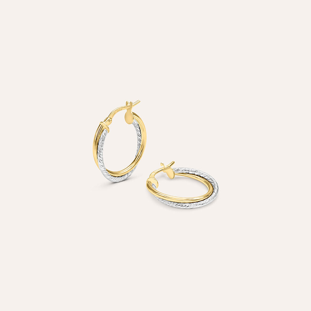 Orecchini Stroili Toujours a cerchio oro bicolore 9 kt 15 mm-2b Gioielli