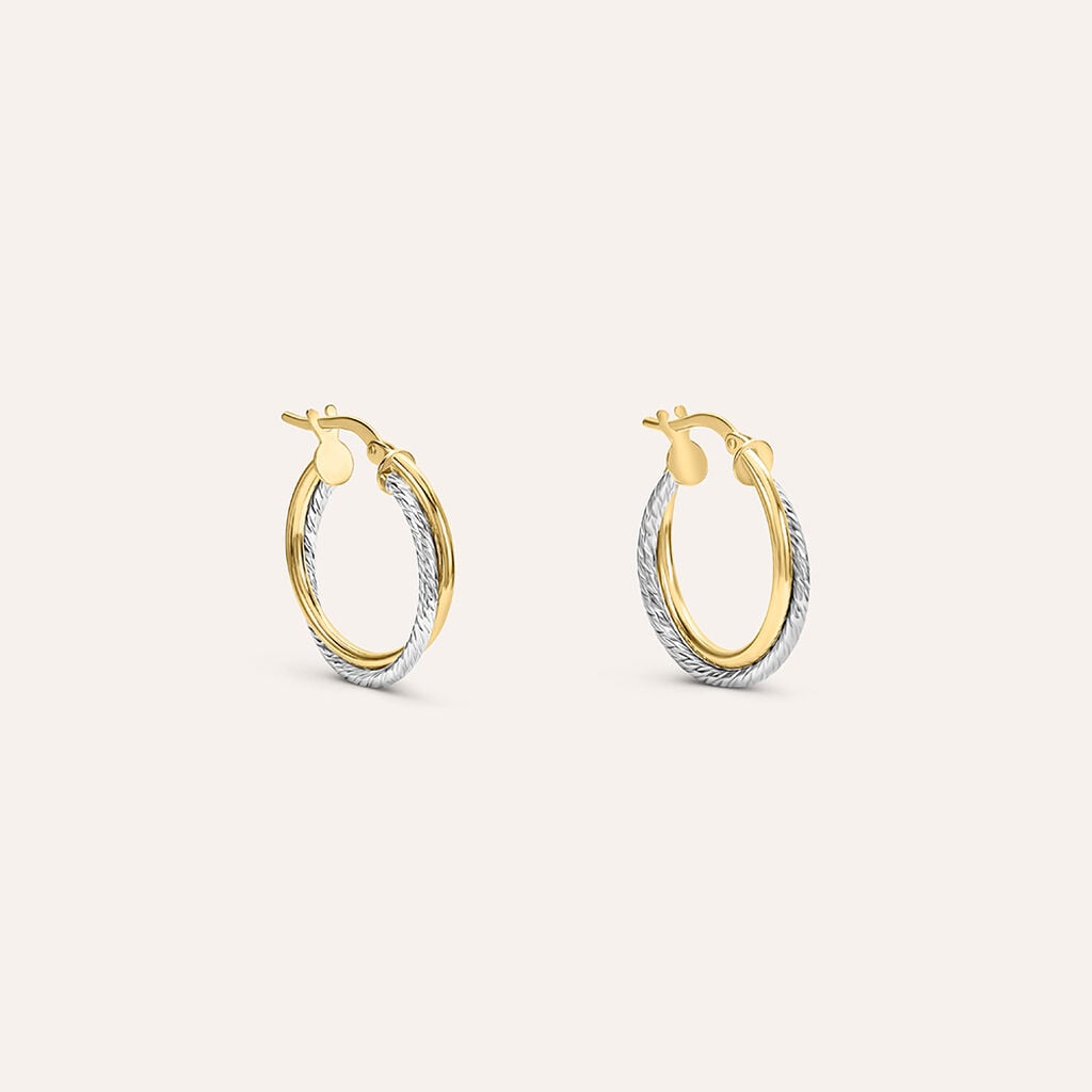 Orecchini Stroili Toujours a cerchio oro bicolore 9 kt 15 mm-2b Gioielli