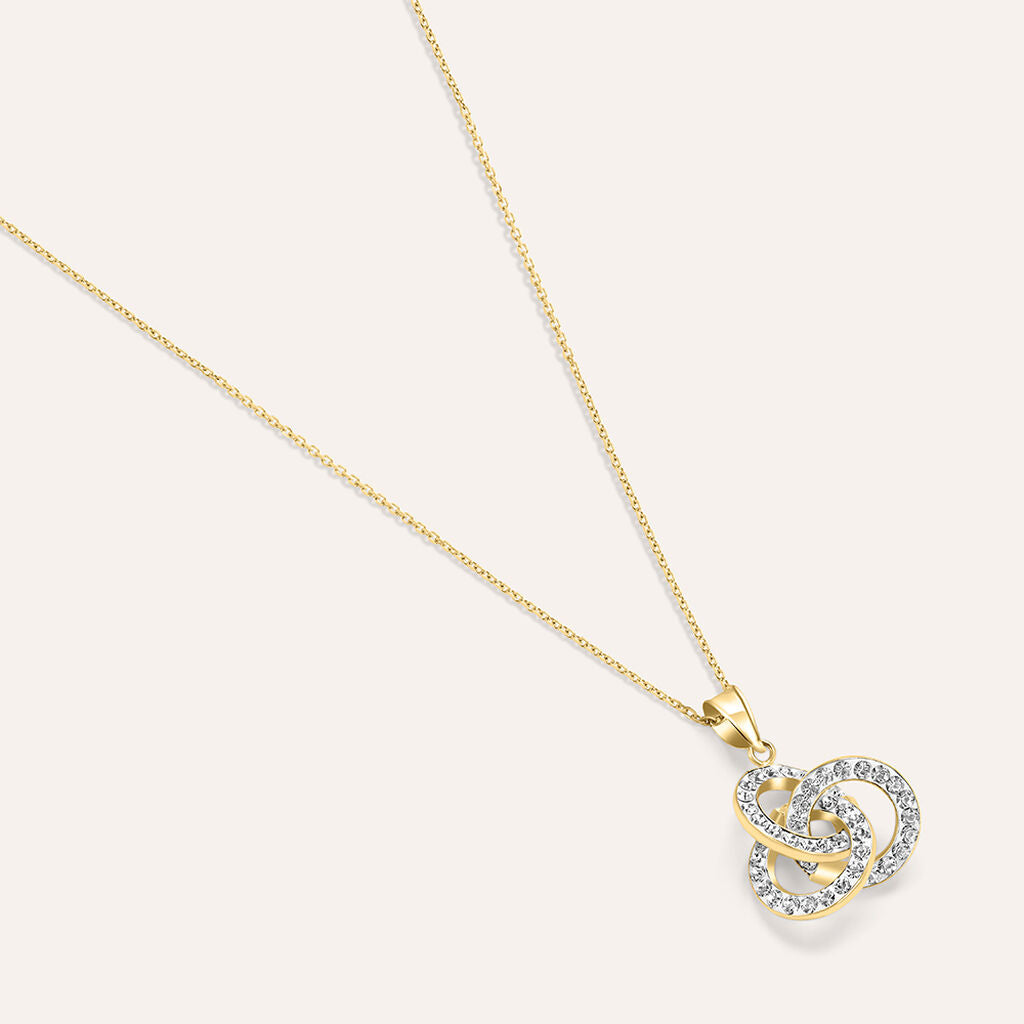 Collana Stroili Christelle Nodo oro giallo 9 kt con cristallo-2b Gioielli