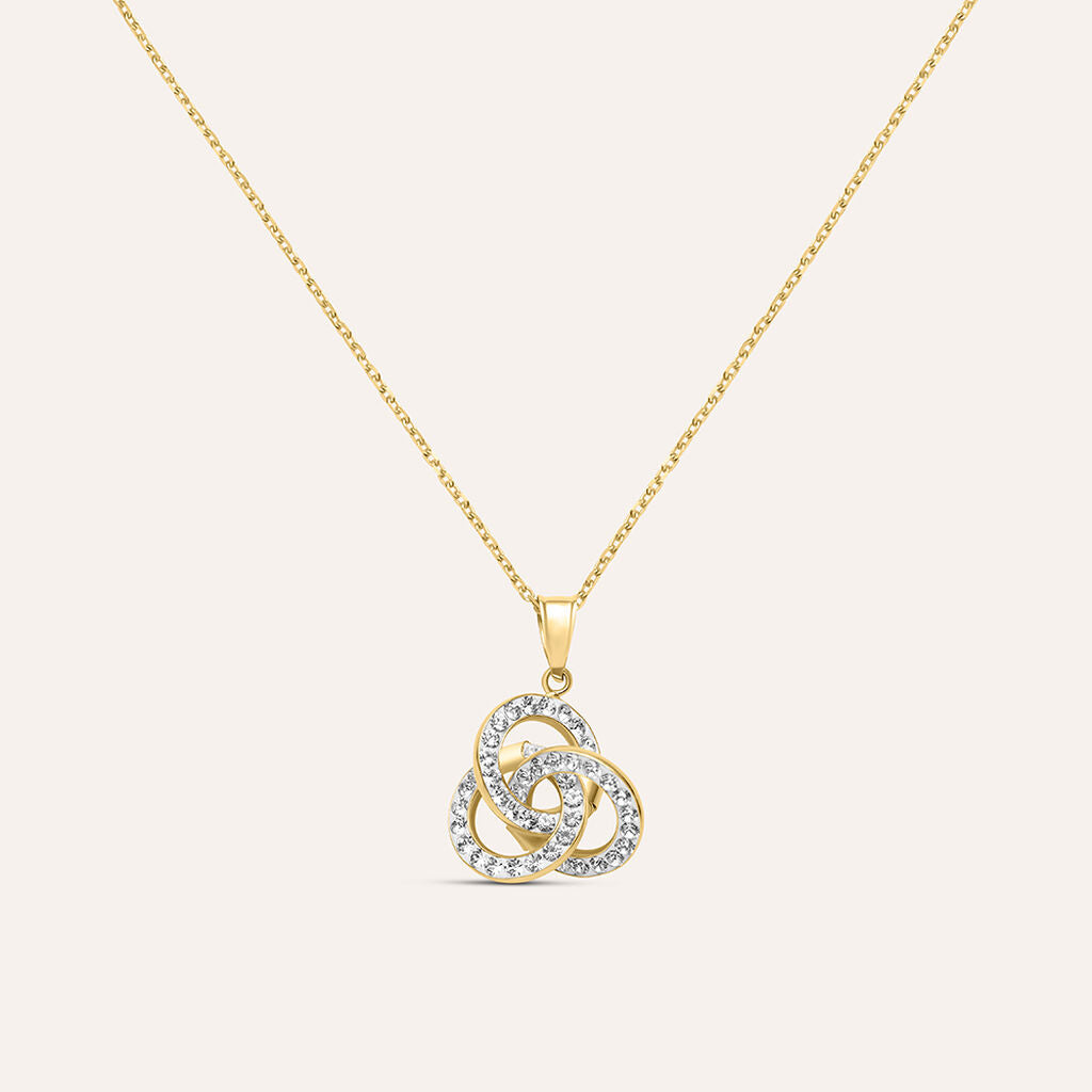 Collana Stroili Christelle Nodo oro giallo 9 kt con cristallo-2b Gioielli