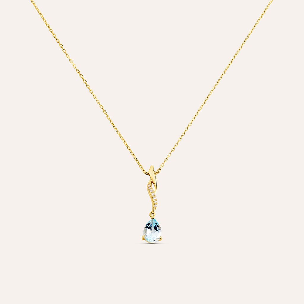 Collana Stroili Amélie oro giallo 9 kt con topazio Sky Blue-2b Gioielli
