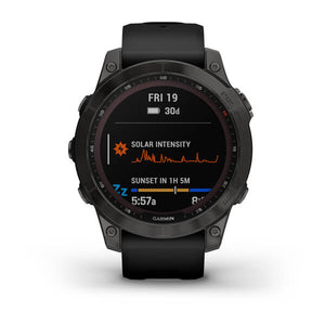 Orologio Garmin Fenix 7 010-02540-21 Sapphire Solar Titanium Carbon Grey 47 mm smartwatch-2b Gioielli