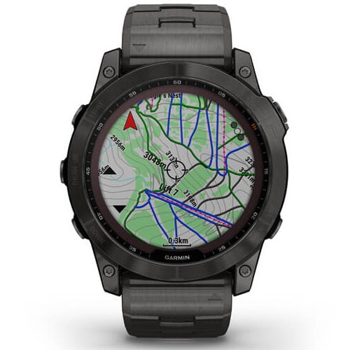 Orologio Garmin Fenix 7X 010-02541-27 Sapphire Solar Titanium Carbon Gray 51 mm smartwatch-2b Gioielli