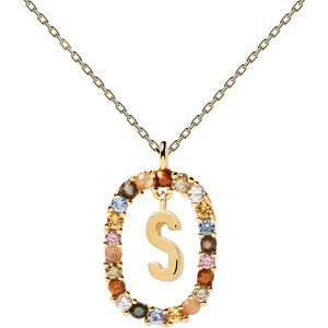 Collana PdPaola CO01-278-U Lettera S in argento 925 placcato oro 18 Kt-2b Gioielli