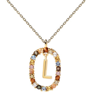 Collana PdPaola CO01-271-U Lettera L in argento 925 placcato oro 18 Kt-2b Gioielli