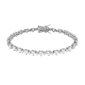 Bracciale argento Tennis cuori bianchi donna-2b Gioielli
