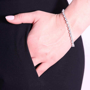 Bracciale argento Tennis cuori bianchi donna-2b Gioielli