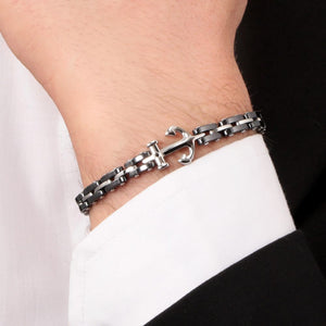 Bracciale Morellato Ceramic SACU10 uomo nero àncora-2b Gioielli