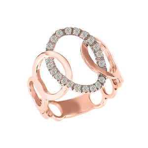 Anello oro Rosa 18kt Diamanti 0,20 Ct-2b Gioielli