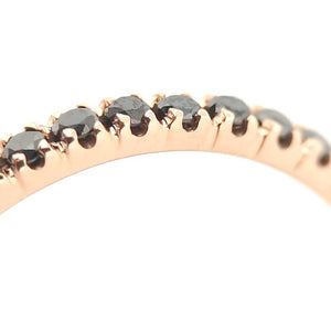 Anello veretta Eternity oro rosa 18kt Diamanti neri 0,55 ct-2b Gioielli