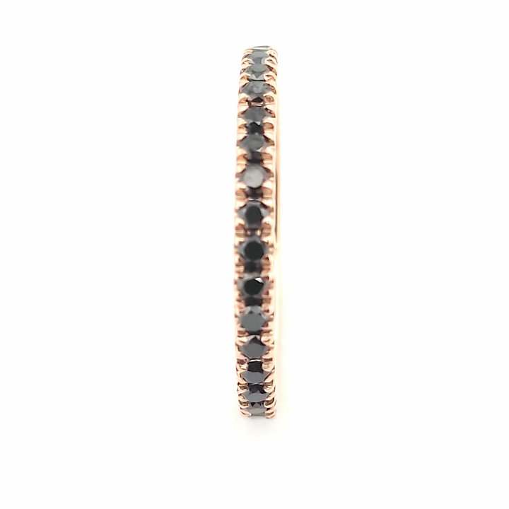 Anello veretta Eternity oro rosa 18kt Diamanti neri 0,55 ct-2b Gioielli