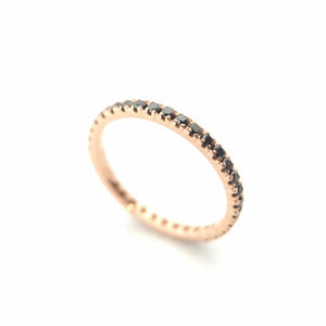 Anello veretta Eternity oro rosa 18kt Diamanti neri 0,55 ct-2b Gioielli