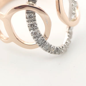 Anello oro Rosa 18kt Diamanti 0,20 Ct-2b Gioielli