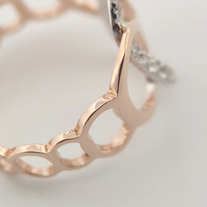Anello oro Rosa 18kt Diamanti 0,20 Ct-2b Gioielli