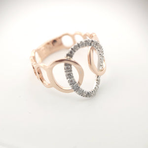 Anello oro Rosa 18kt Diamanti 0,20 Ct-2b Gioielli